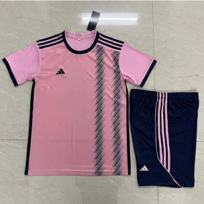 Sportswear adidas pink shirt and navy blue shorts stripes